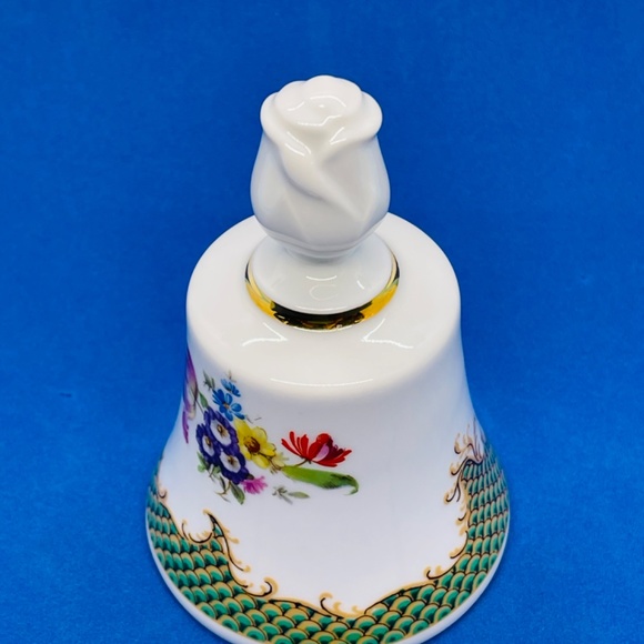 Bareuther Waldsassen Bavaria Germany Floral Bell w Rose Handle for Danbury Mint - Picture 6 of 9